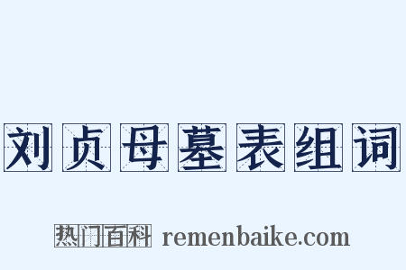 刘贞母墓表组词是什么意思的图片